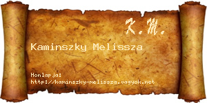 Kaminszky Melissza névjegykártya